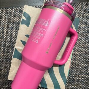 Starbucks Stanley Berry Pink Glitter 40 oz -Holiday 2024